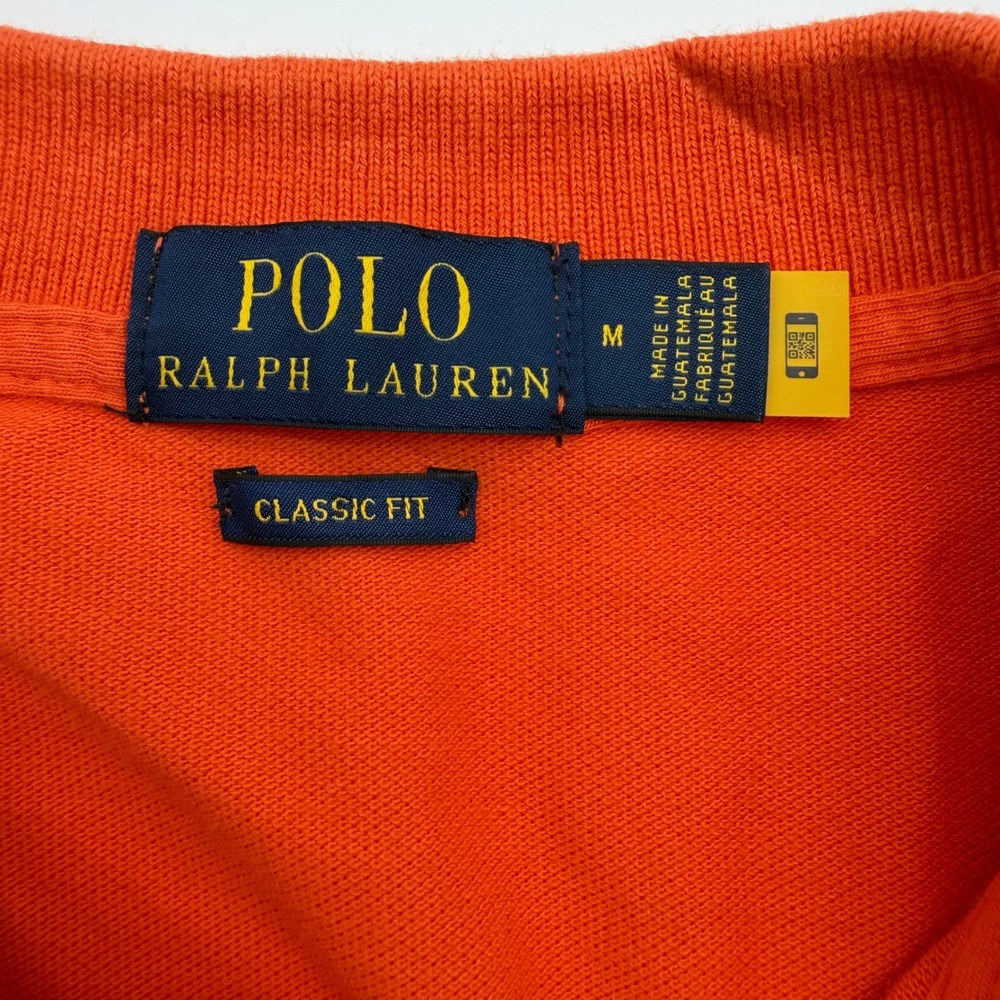 Polo Ralph Lauren Mens Orange Classic Fit Short Sleeve Pique Polo Shirt Medium - Picture 2 of 10